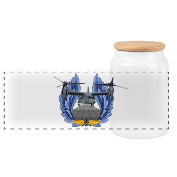 CV-22 Osprey - Panorama Keksdose mit Holzdeckel - Weiß - Vorne