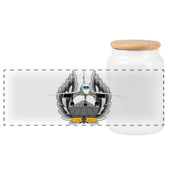 Concorde - Boîte à biscuits avec couvercle en bois - blanc - Devant