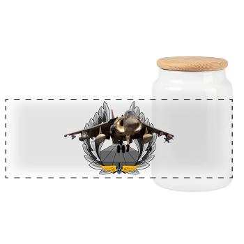 Busard - Boîte à biscuits avec couvercle en bois - blanc - Devant