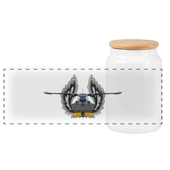 L-410 UVP-E - Panorama Keksdose mit Holzdeckel - Weiß - Vorne