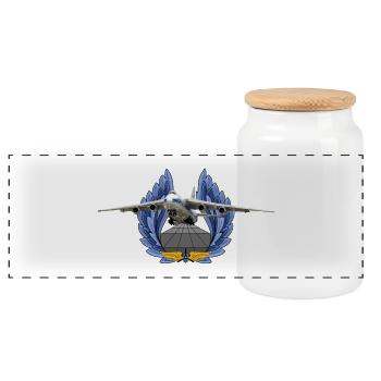 An-124 - Panorama Keksdose mit Holzdeckel - Weiß - Vorne