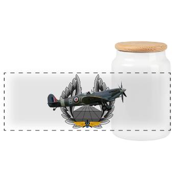 Spitfire - Boîte à biscuits avec couvercle en bois - blanc - Devant
