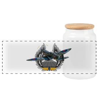 Spitfire - Panorama Keksdose mit Holzdeckel - Weiß - Vorne