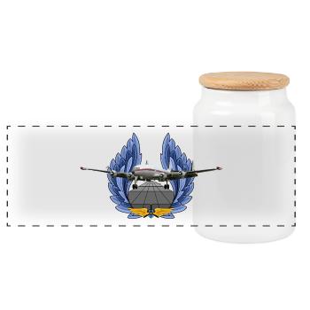 Super Constellation - Boîte à biscuits avec couvercle en bois - blanc - Devant