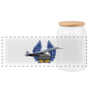 Tu-144 - Boîte à biscuits avec couvercle en bois - blanc - Devant