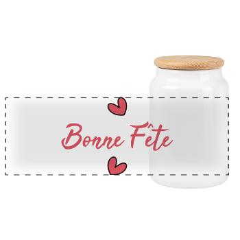 FÊTE DES MÈRES. BONNE FÊTE MAMAN. MAMAN. JE T'AIME - Boîte à biscuits avec couvercle en bois - blanc - Devant