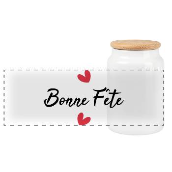 MAMAN. FÊTE DES MÈRES. BONNE FÊTE MAMAN. JE T'AIME - Boîte à biscuits avec couvercle en bois - blanc - Devant