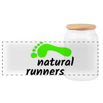 Barefoot Natural Runners 2023 2-line 1 - Panoramic Cookie Jar with Wooden Lid - white - Front