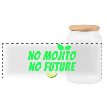 Mojito, Cocktail, Mojito-Fächer, Rum - Panorama Keksdose mit Holzdeckel - Weiß - Vorne