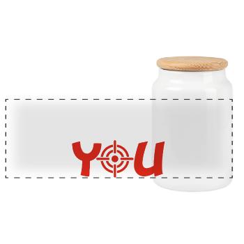 Focus on you (Englisch und Weiß) - Panorama Keksdose mit Holzdeckel - Weiß - Vorne