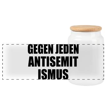 Gegen jeden antisemitismus - Panorama Keksdose mit Holzdeckel - Weiß - Vorne