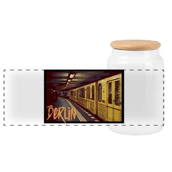 Berlin Underground - Panoramic Cookie Jar with Wooden Lid - white - Front