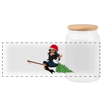 Sorcière de la Forêt-Noire - Boîte à biscuits avec couvercle en bois - blanc - Devant