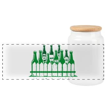 Beer Garden Beer Pun Buveur de bière - Boîte à biscuits avec couvercle en bois - blanc - Devant