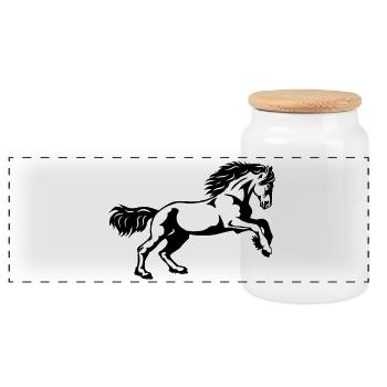 Galop frison - Boîte à biscuits avec couvercle en bois - blanc - Devant