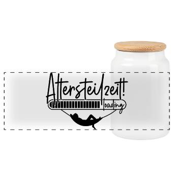 Altersteilzeit loading Hängematte Ladebalken ATZ - Panorama Keksdose mit Holzdeckel - Weiß - Vorne