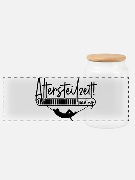 Altersteilzeit loading Hängematte Ladebalken ATZ - Panorama Keksdose mit Holzdeckel - Weiß
