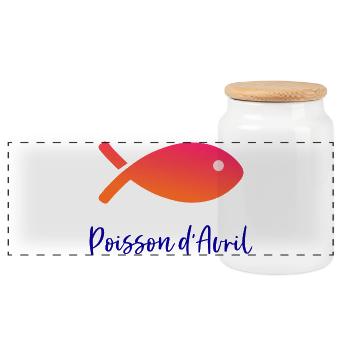 FISCH. APRILSCHERZ - Panorama Keksdose mit Holzdeckel - Weiß - Vorne
