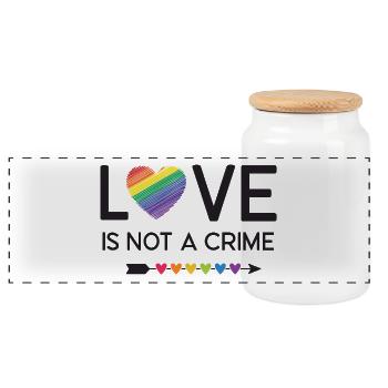 LGBT Pride Month - Liebe ist kein Verbrechen - Panorama Keksdose mit Holzdeckel - Weiß - Vorne