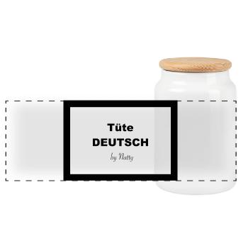 Tüte DEUTSCH - Panorama Keksdose mit Holzdeckel - Weiß - Vorne