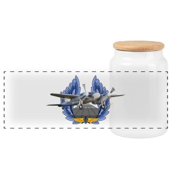 Moustique - Boîte à biscuits avec couvercle en bois - blanc - Devant