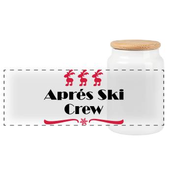 Après-ski - Panoramic Cookie Jar with Wooden Lid - white - Front
