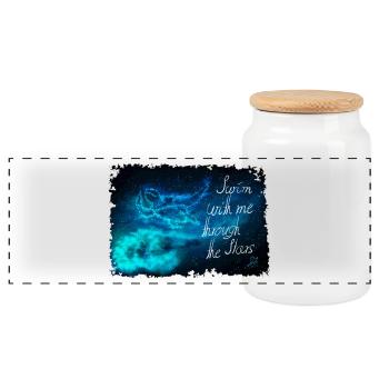 Nagez à travers les étoiles - Boîte à biscuits avec couvercle en bois - blanc - Devant