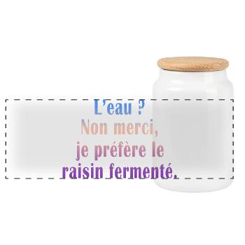 papa humour blague raisin fermenté drôle - Boîte à biscuits avec couvercle en bois - blanc - Devant