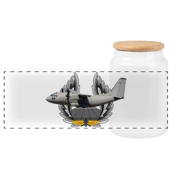 C-27J - Boîte à biscuits avec couvercle en bois - blanc - Devant