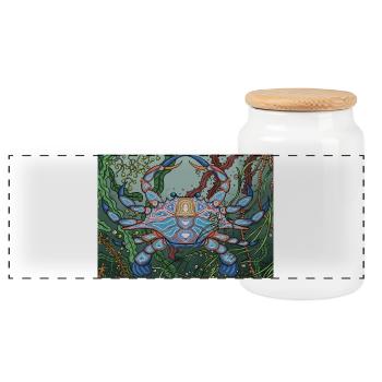Totem - Boîte à biscuits avec couvercle en bois - blanc - Devant