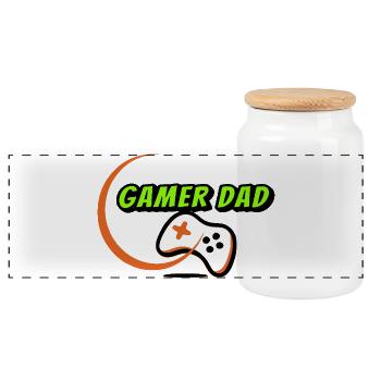 Gamer dad - Boîte à biscuits avec couvercle en bois - blanc - Devant