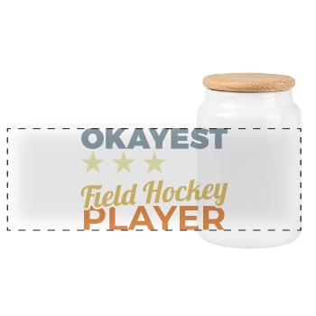 Best Hockey Player - Panoramic Cookie Jar with Wooden Lid - white - Front