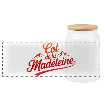 Col de la Madeleine Elegant Climb Art - Panoramic Cookie Jar with Wooden Lid - white - Front