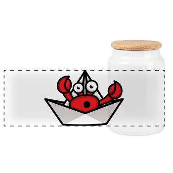 Bernard-l'ermite - Boîte à biscuits avec couvercle en bois - blanc - Devant