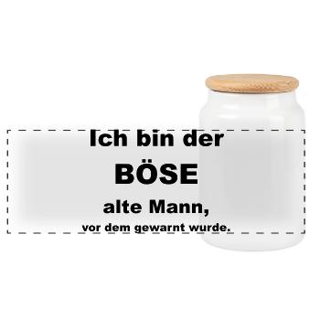Je suis le mauvais vieil homme dont on avait prévenu. - Boîte à biscuits avec couvercle en bois - blanc - Devant