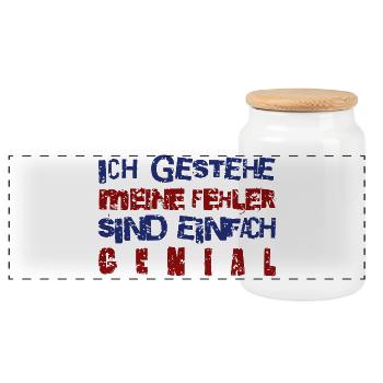 Humorvolles Statement T-Shirt - Panorama Keksdose mit Holzdeckel - Weiß - Vorne