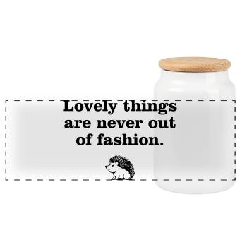Lovely Things by Hedgehog Vintage - Panorama Keksdose mit Holzdeckel - Weiß - Vorne