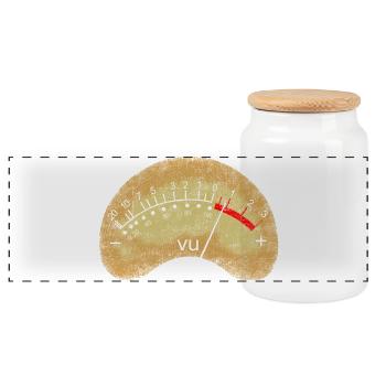 VU-mètre analogique - Boîte à biscuits avec couvercle en bois - blanc - Devant