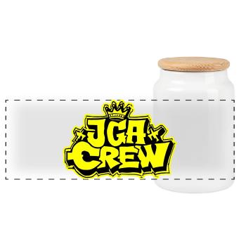 Junggesellenabschied Jga Crew - Panorama Keksdose mit Holzdeckel - Weiß - Vorne