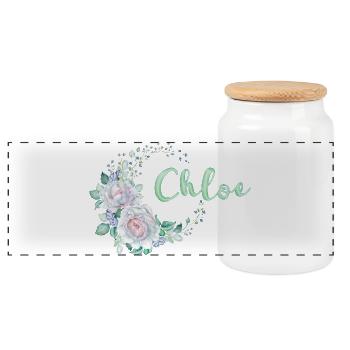 Pour Chloé - Boîte à biscuits avec couvercle en bois - blanc - Devant
