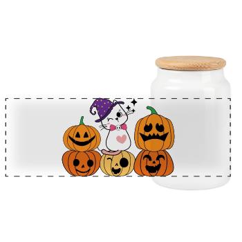 CAT_FAIRY - Boîte à biscuits avec couvercle en bois - blanc - Devant