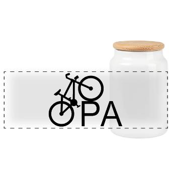 Opa Fahrrad Großvater Radfahrer - Panorama Keksdose mit Holzdeckel - Weiß - Vorne