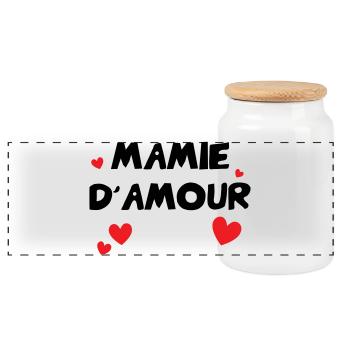 Mamie d'Amour - Boîte à biscuits avec couvercle en bois - blanc - Devant