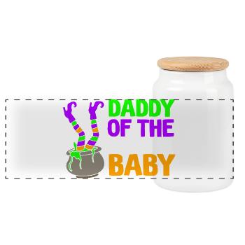 Sexe Révélation Halloween Papa en devenir - Boîte à biscuits avec couvercle en bois - blanc - Devant