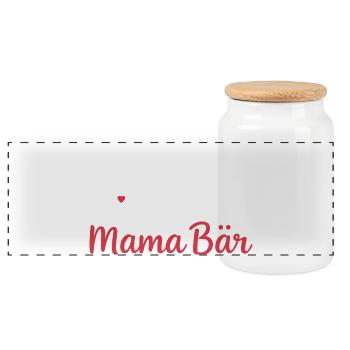 Future Maman MAMA BEAR Rétro Drôle - Boîte à biscuits avec couvercle en bois - blanc - Devant