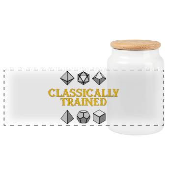 Dés géométriques de formation classique - Boîte à biscuits avec couvercle en bois - blanc - Devant
