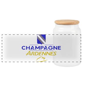 Design champardennais - Boîte à biscuits avec couvercle en bois - blanc - Devant
