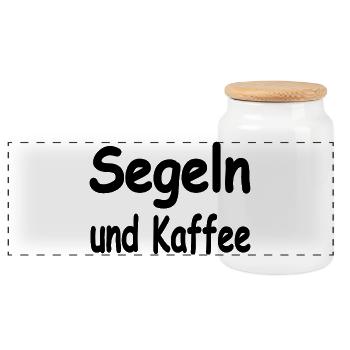 Voile - Boîte à biscuits avec couvercle en bois - blanc - Devant