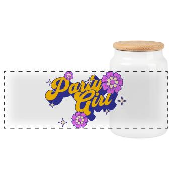 Party girl - Panoramic Cookie Jar with Wooden Lid - white - Front