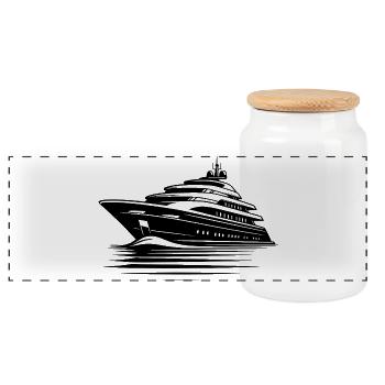 Pur sentiment de croisière, veuillez aller sur le pont solaire - Boîte à biscuits avec couvercle en bois - blanc - Devant
